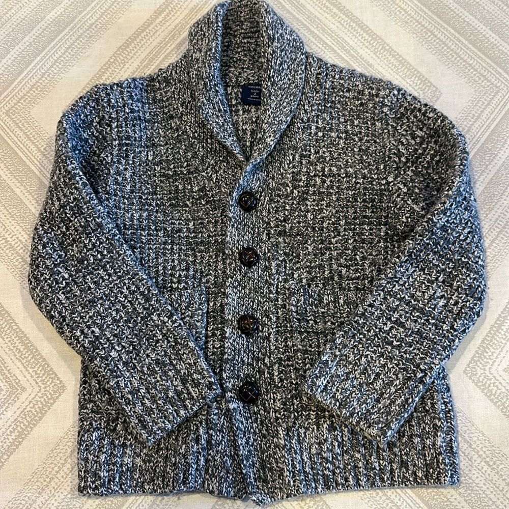 Baby Gap Boys Grey Four Button Cardigan Holiday Sweater Size 4 Years
